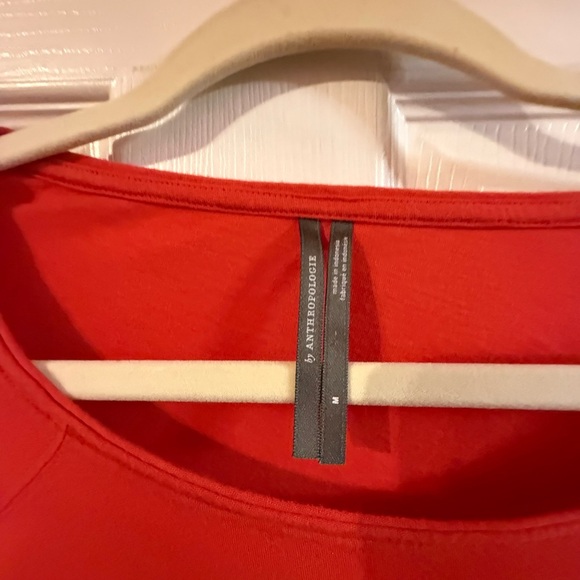 Anthropologie Vibrant Red Short Sleeve Top - Picture 2 of 4